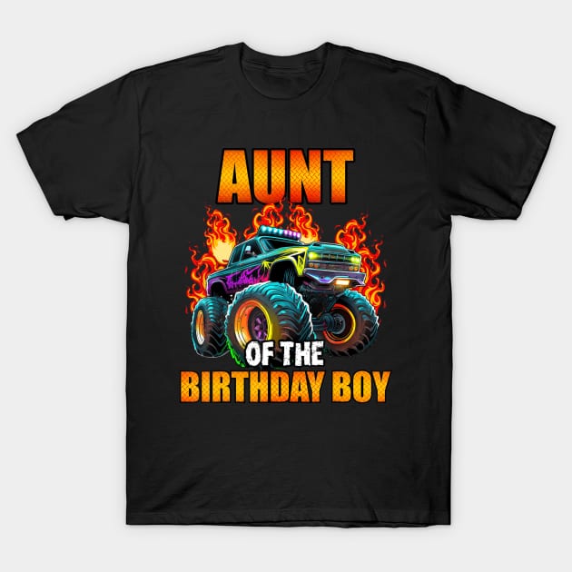 Aunt of the Birthday Boy Monster Truck Birthday Party T-Shirt by maily.art